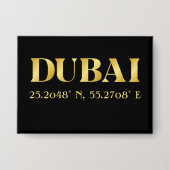 Lux Gold Dubai Breedte- en Lengtegraad Button (Voorkant)