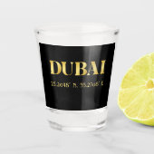 Lux Gold Dubai Latitude & Lengtegraad Shot Glas (Voorkant)
