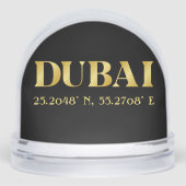 Lux Gold Dubai Latitude & Longitude Sneeuwbol (Voorkant)
