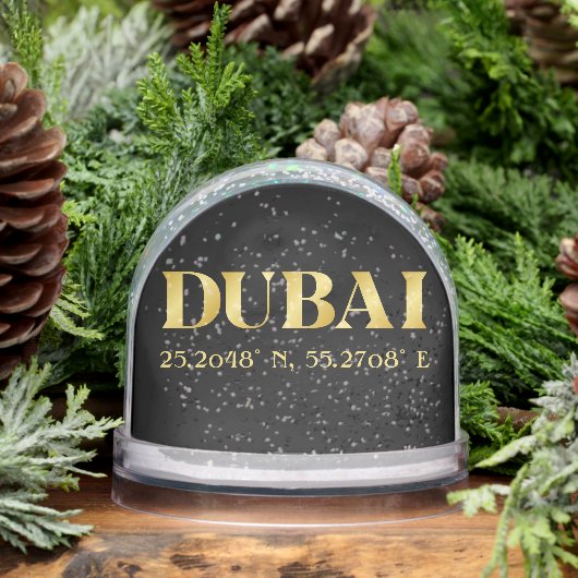 Lux Gold Dubai Latitude & Longitude Sneeuwbol (Winter)