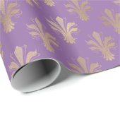 Lux Gold Fleur de Lis en Amethyst Cadeaupapier (Rol Hoek)