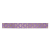Lux Gold Fleur de Lis en Amethyst Satijnen Lint (Voorkant)