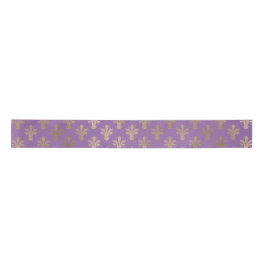 Lux Gold Fleur de Lis en Amethyst Satijnen Lint