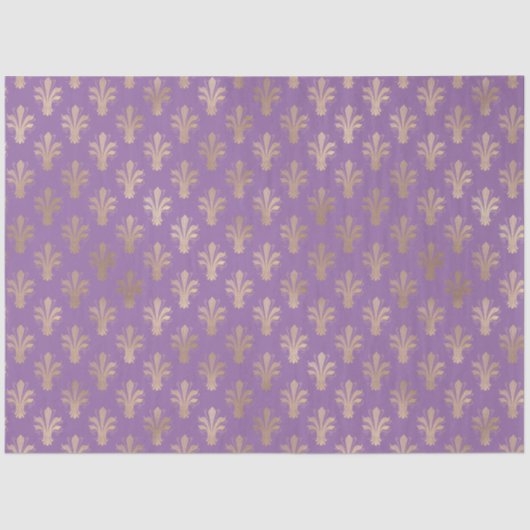 Lux Gold Fleur de Lis en Amethyst Tissuepapier (Voorkant)
