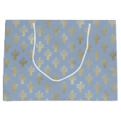 Lux Gold Fleur de Lis en Cerulean Blue Groot Cadeauzakje (Voorkant)
