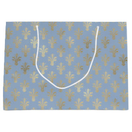 Lux Gold Fleur de Lis en Cerulean Blue Groot Cadeauzakje