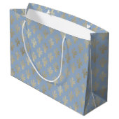 Lux Gold Fleur de Lis en Cerulean Blue Groot Cadeauzakje (Achterkant Gekanteld)