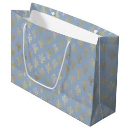 Lux Gold Fleur de Lis en Cerulean Blue Groot Cadeauzakje