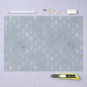 Lux Gold Fleur de Lis en Cerulean Blue Tissuepapier (Craft)