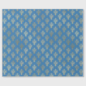 Lux Gold Fleur de Lis en French Blue Cadeaupapier (Vlak)
