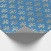 Lux Gold Fleur de Lis en French Blue Cadeaupapier (Hoek)