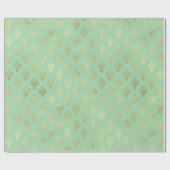 Lux Gold Fleur de Lis en Green Ash Cadeaupapier (Vlak)