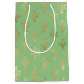 Lux Gold Fleur de Lis en Green Ash Medium Cadeauzakje (Voorkant)
