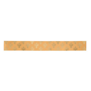 Lux Gold Fleur de Lis en Marigold Satijnen Lint