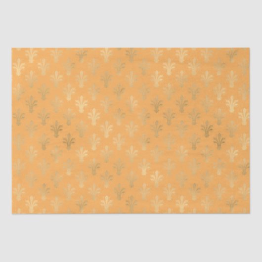 Lux Gold Fleur de Lis en Marigold Tissuepapier (Voorkant)