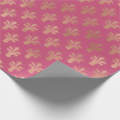 Lux Gold Fleur de Lis en Raspberry Sorbet Cadeaupapier (Hoek)