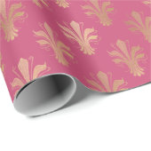 Lux Gold Fleur de Lis en Raspberry Sorbet Cadeaupapier (Rol Hoek)