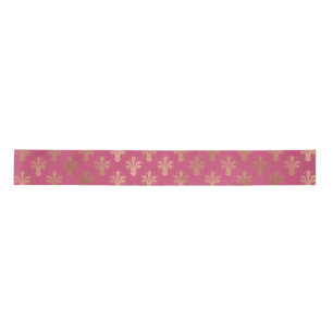 Lux Gold Fleur de Lis en Raspberry Sorbet Satijnen Lint