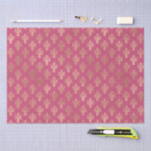Lux Gold Fleur de Lis en Raspberry Sorbet Tissuepapier (Craft)