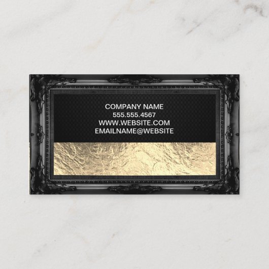 Lux Gold Foil Black Mesh | ANTIEK LIJST Visitekaartje (Achterkant)