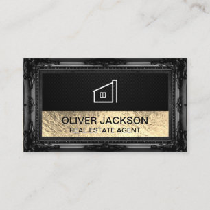 Lux Gold Foil Black Mesh   ANTIEK LIJST Visitekaartje