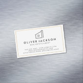 Lux Gold Folie Vastgoed Wit Grijs Magnetisch Visitekaartje (Voorbeeld)