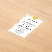 Lux Gold Heart Love & Commitment Ceremonie Acryl Uitnodigingen (Laagn)