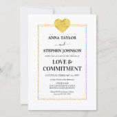 Lux Gold Heart Love & Commitment Ceremonie Kaart (Voorkant)