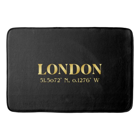 Lux Gold London Latitude & Lengtegraad Badmat (Voorkant)
