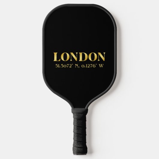 Lux Gold London Latitude & Lengtegraad Pickleball Paddle (Voorkant)