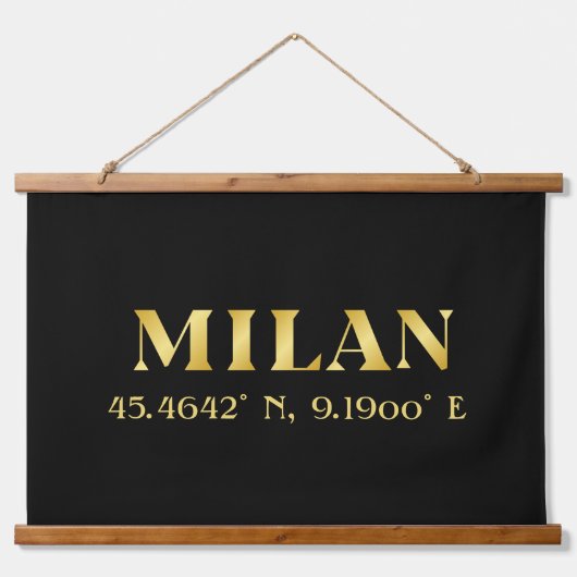 Lux Gold Milaan Breedtegraad & Lengtegraad Hangend Wandkleed (Voorkant)