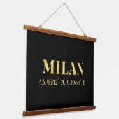 Lux Gold Milan Latitude & Lengtegraad Hangend Wandkleed (Gebogen)