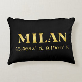 Lux Gold Milan Latitude & Longitude Black Accent Kussen