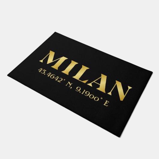 Lux Gold Milan Latitude & Longitude Black Deurmat (Schuin)