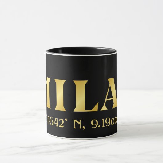 Lux Gold Milan Latitude & Longitude Black Mok (Midden)