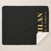 Lux Gold Milan Latitude & Longitude Black Sherpa Deken (Voorkant (horizontaal))