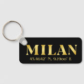 Lux Gold Milan Latitude & Longitude Black Sleutelhanger (Achterkant)