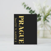 Lux Gold Prague Latitude en lengte Briefkaart (Staand voorkant)