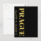 Lux Gold Prague Latitude en lengte Briefkaart (Voorkant / Achterkant)