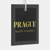 Lux Gold Prague Latitude en lengte Glas Ornament (Voorkant Rechts)