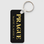 Lux Gold Prague Latitude en lengte Sleutelhanger (Achterkant)