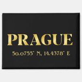 Lux Gold Prague Latitude & Longitude  Magneet (Voorkant)