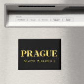 Lux Gold Prague Latitude & Longitude  Magneet (Insitu (Vaatwasser))