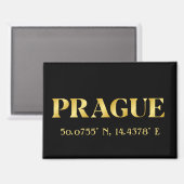 Lux Gold Prague Latitude & Longitude  Magneet (Voorkant / Achterkant)
