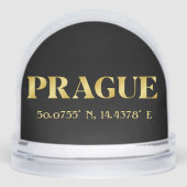 Lux Gold Prague Latitude & Longitude Sneeuwbol (Voorkant)