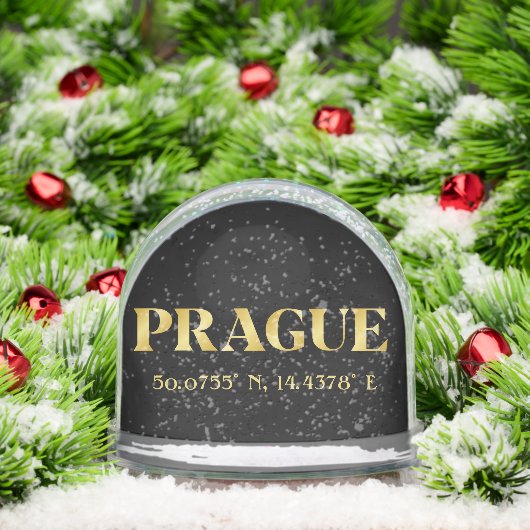 Lux Gold Prague Latitude & Longitude Sneeuwbol (Kerstmis)