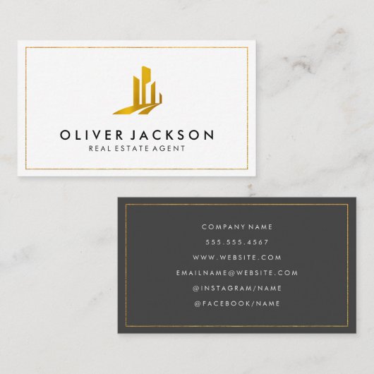 Lux Gold Real Estate Wit Grijs Visitekaartje (Voorkant / Achterkant)