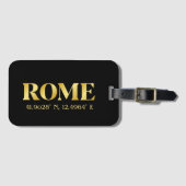 Lux Gold Rome Latitude & lengte Bagagelabel (Voorkant (horizontaal))