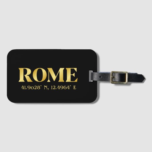 Lux Gold Rome Latitude & lengte Bagagelabel (Voorkant (horizontaal))