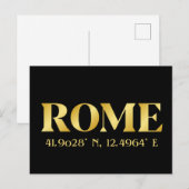 Lux Gold Rome Latitude & lengte Briefkaart (Voorkant / Achterkant)